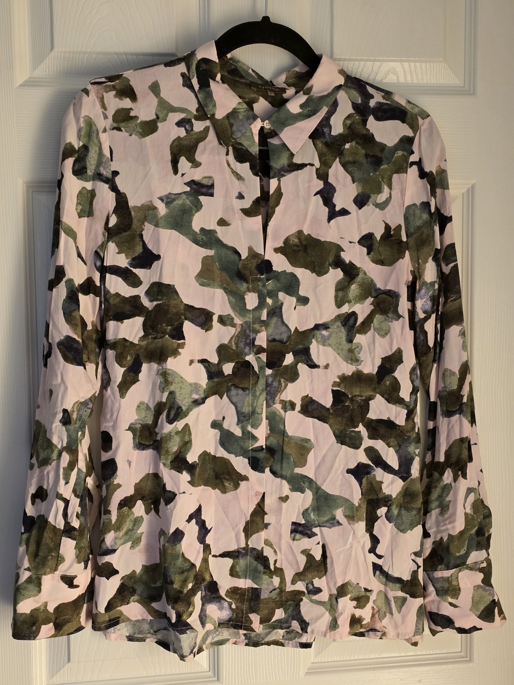 Crosby. Pink & Olive Camouflage Button-Front Jacket